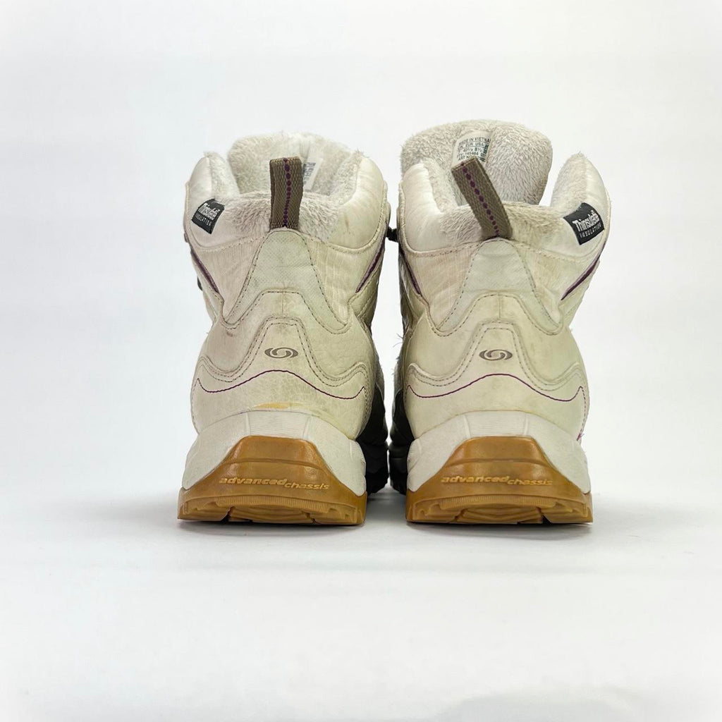 Salomon Ski Boots Gore-Tex/Thinsulate cream/purple UK 7