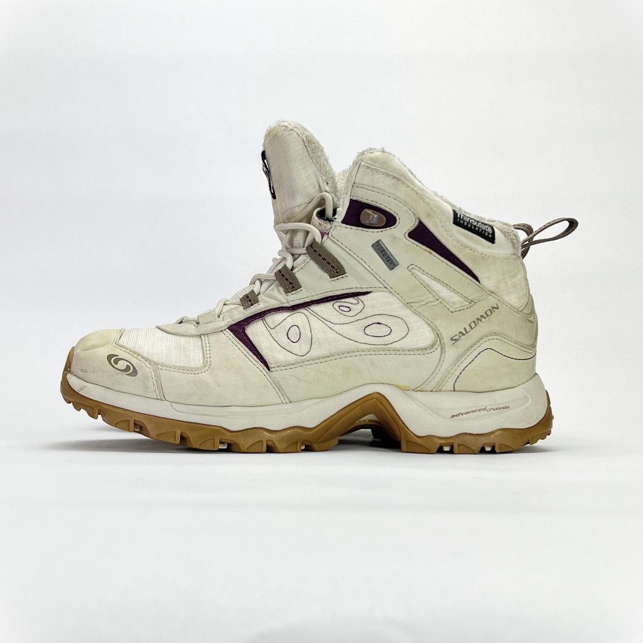 Salomon Ski Boots Gore-Tex/Thinsulate cream/purple UK 7