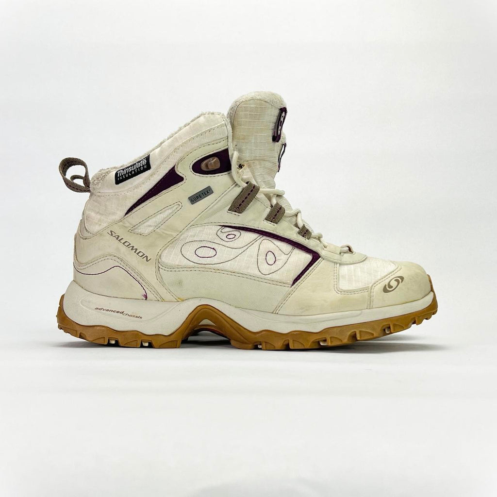 Salomon Ski Boots Gore-Tex/Thinsulate cream/purple UK 7