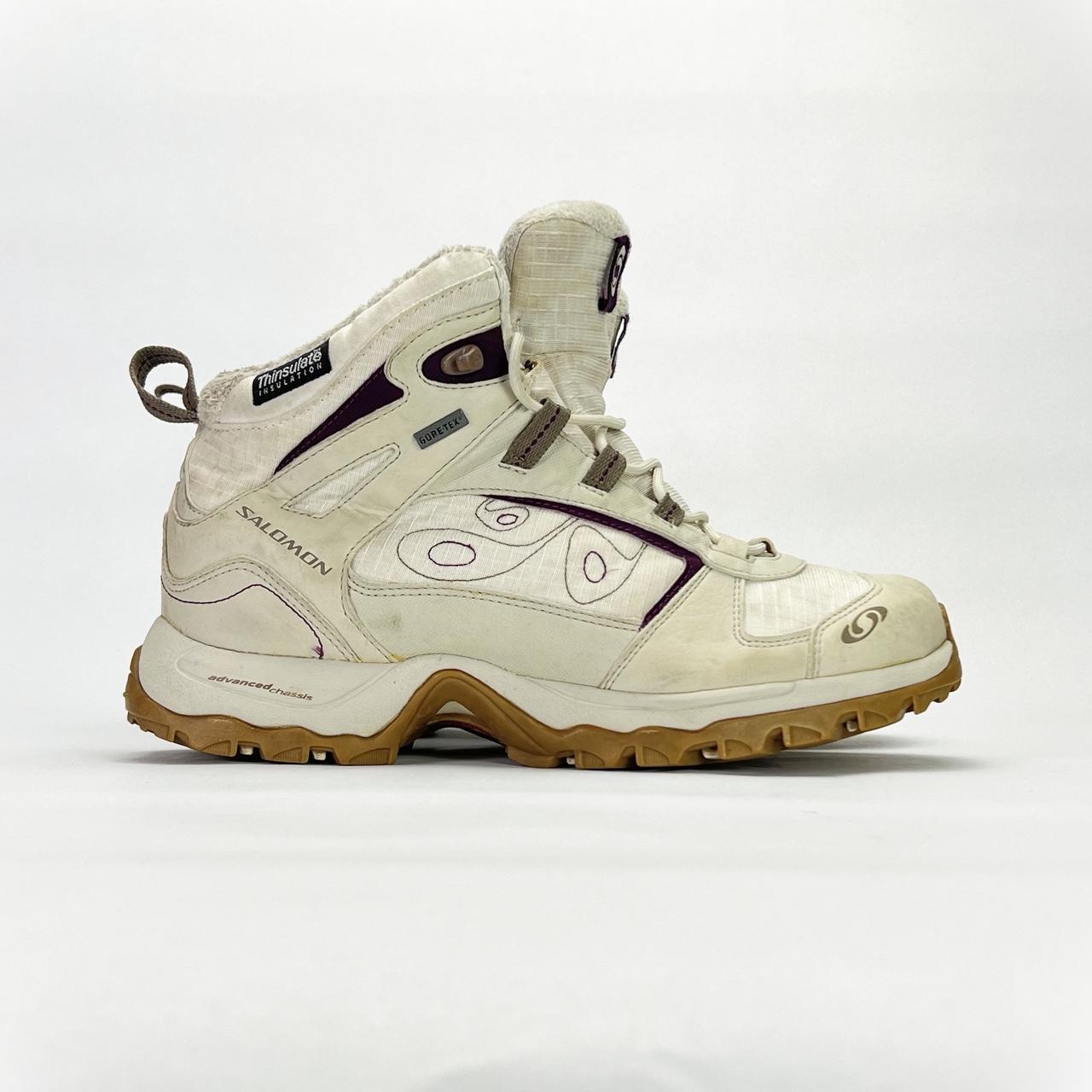 Salomon Ski Boots Gore-Tex/Thinsulate cream/purple UK 7