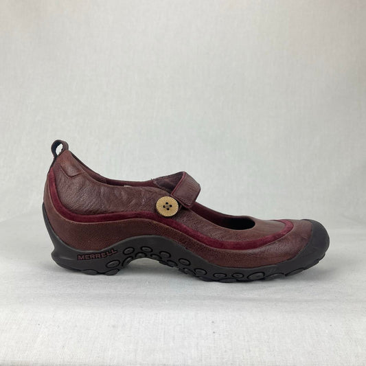 Merrell Plaza Emme Mary-Jane Wine Red Leather