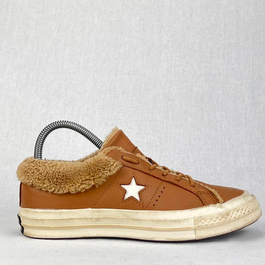 Converse Ox Low One-Star Leather Fur brown
