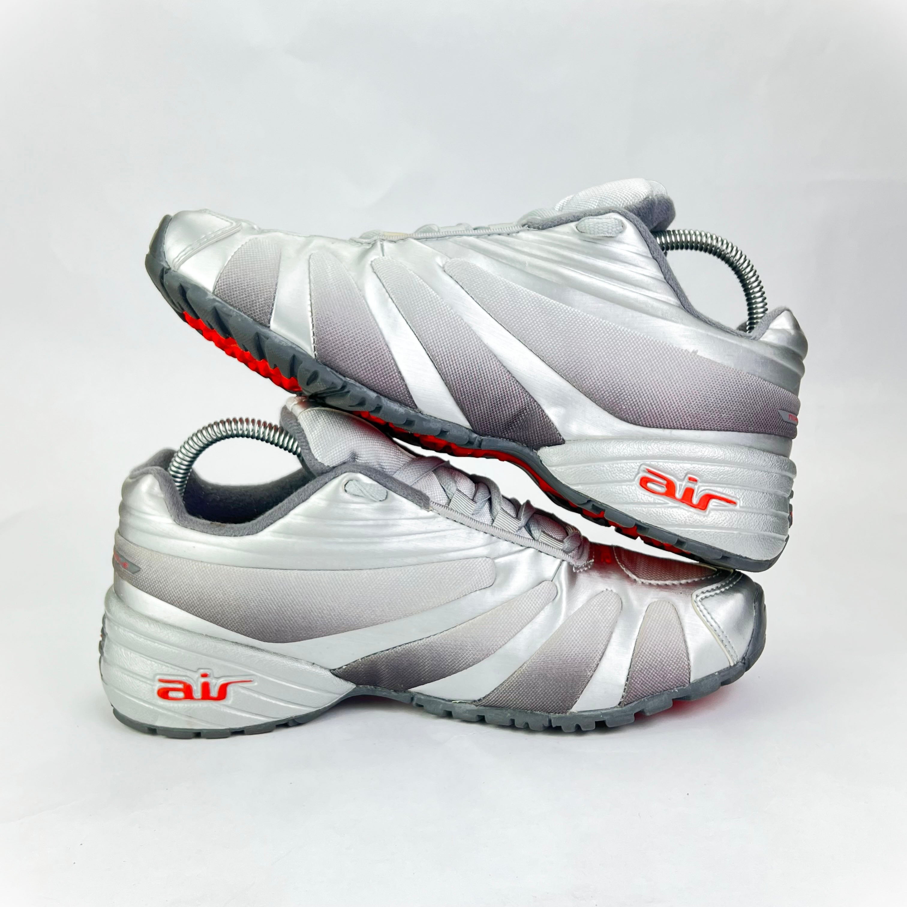 Rare Nike Air Retro trainers silver/red