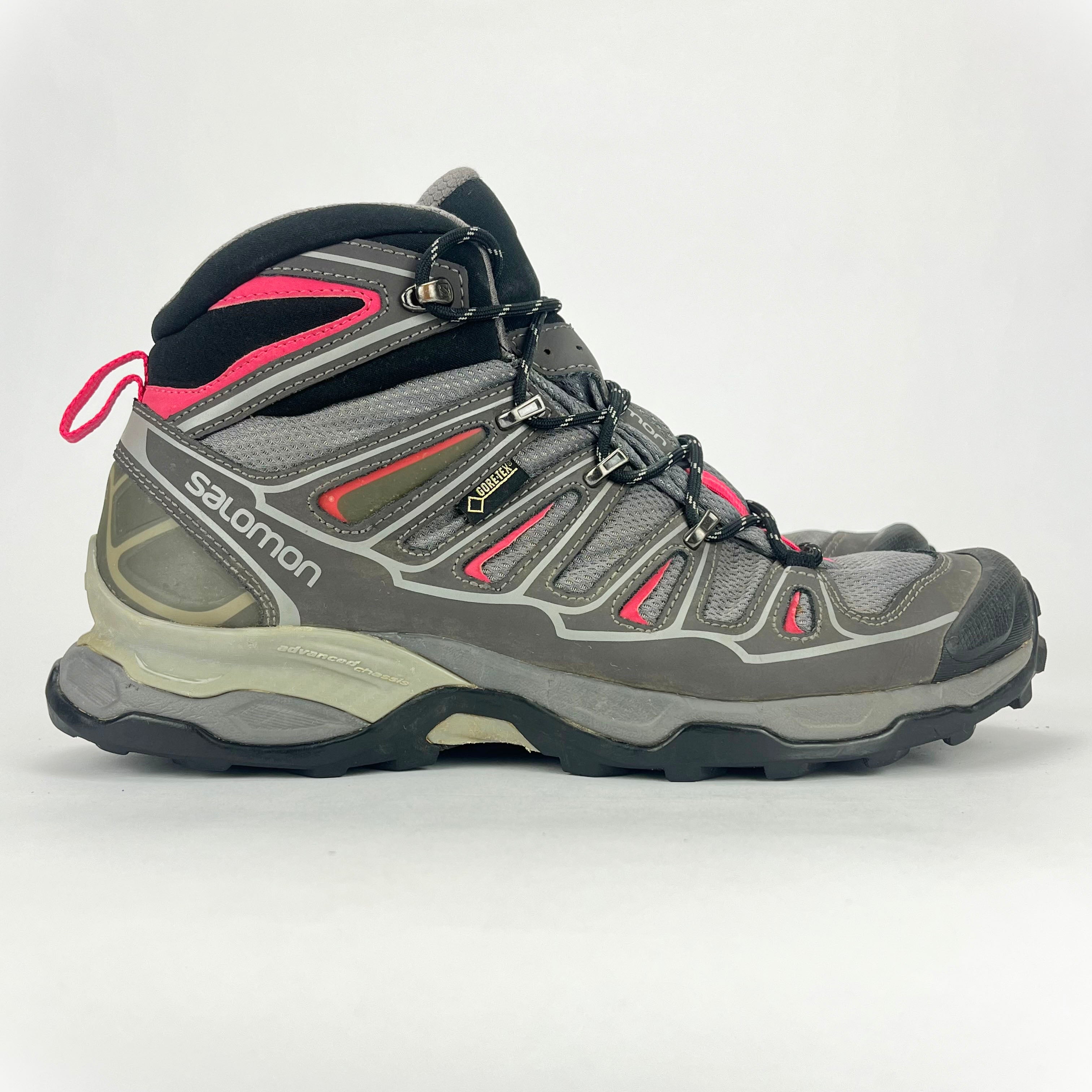 Salomon X Ultra Mid grey/red GTX Gore-Tex UK 7