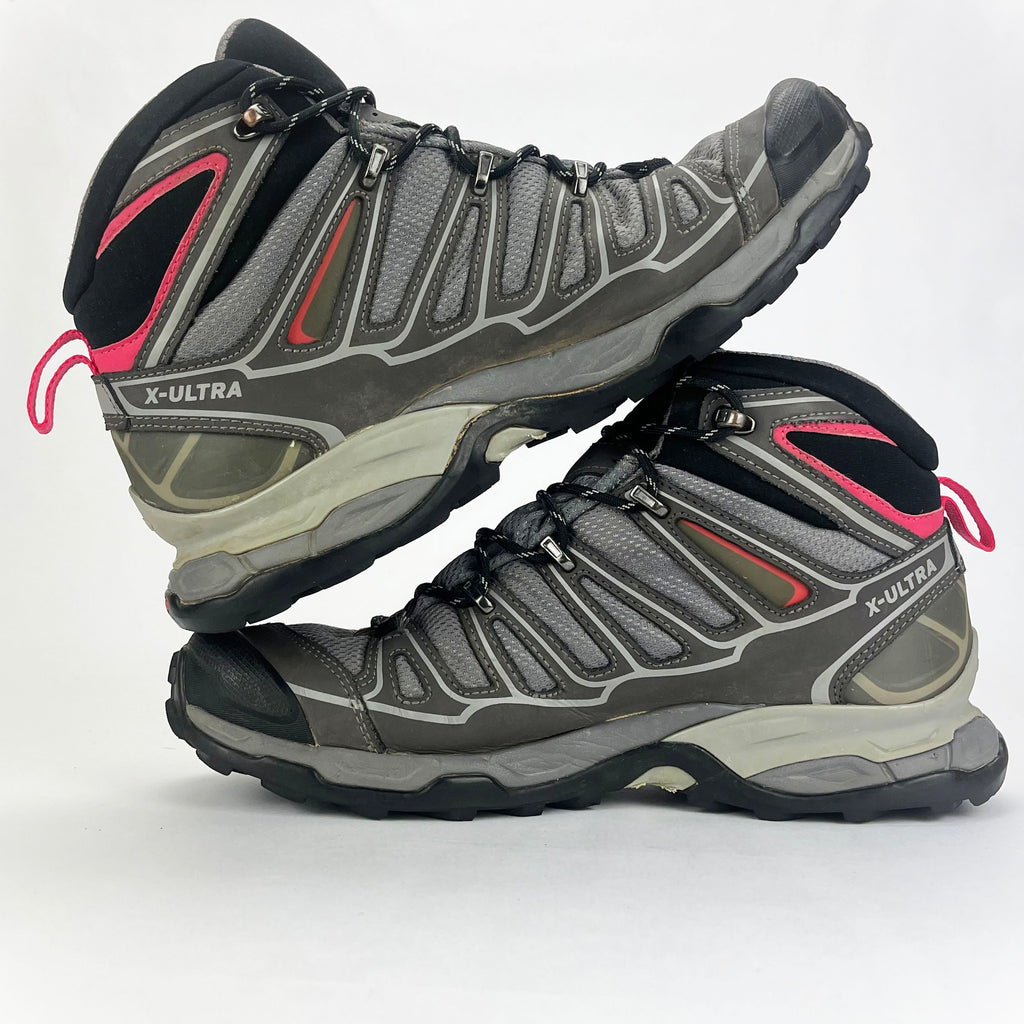 Salomon X Ultra Mid grey/red GTX Gore-Tex UK 7